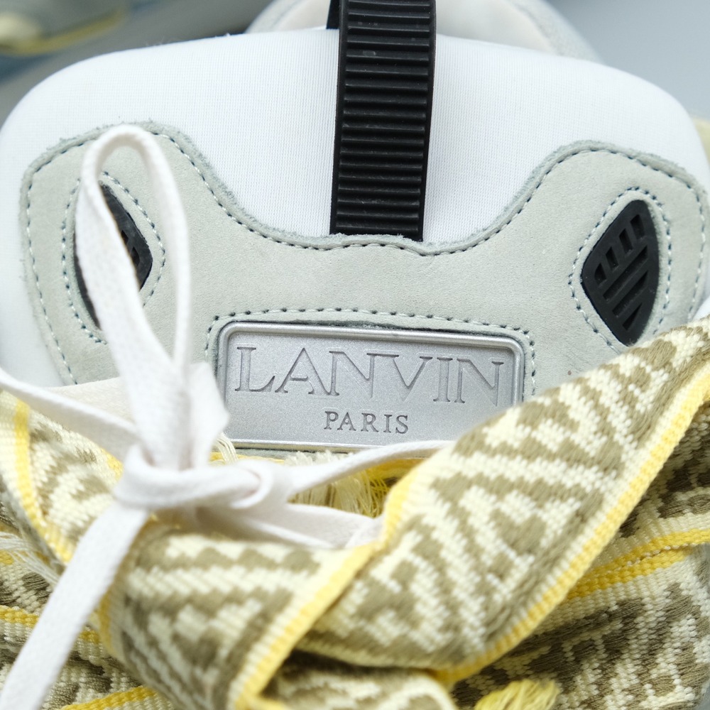 Lanvin Curb Sneakers Mens Size 44 US 11 Grey Blue Yellow Chunky Shoes - Picture 9 of 13